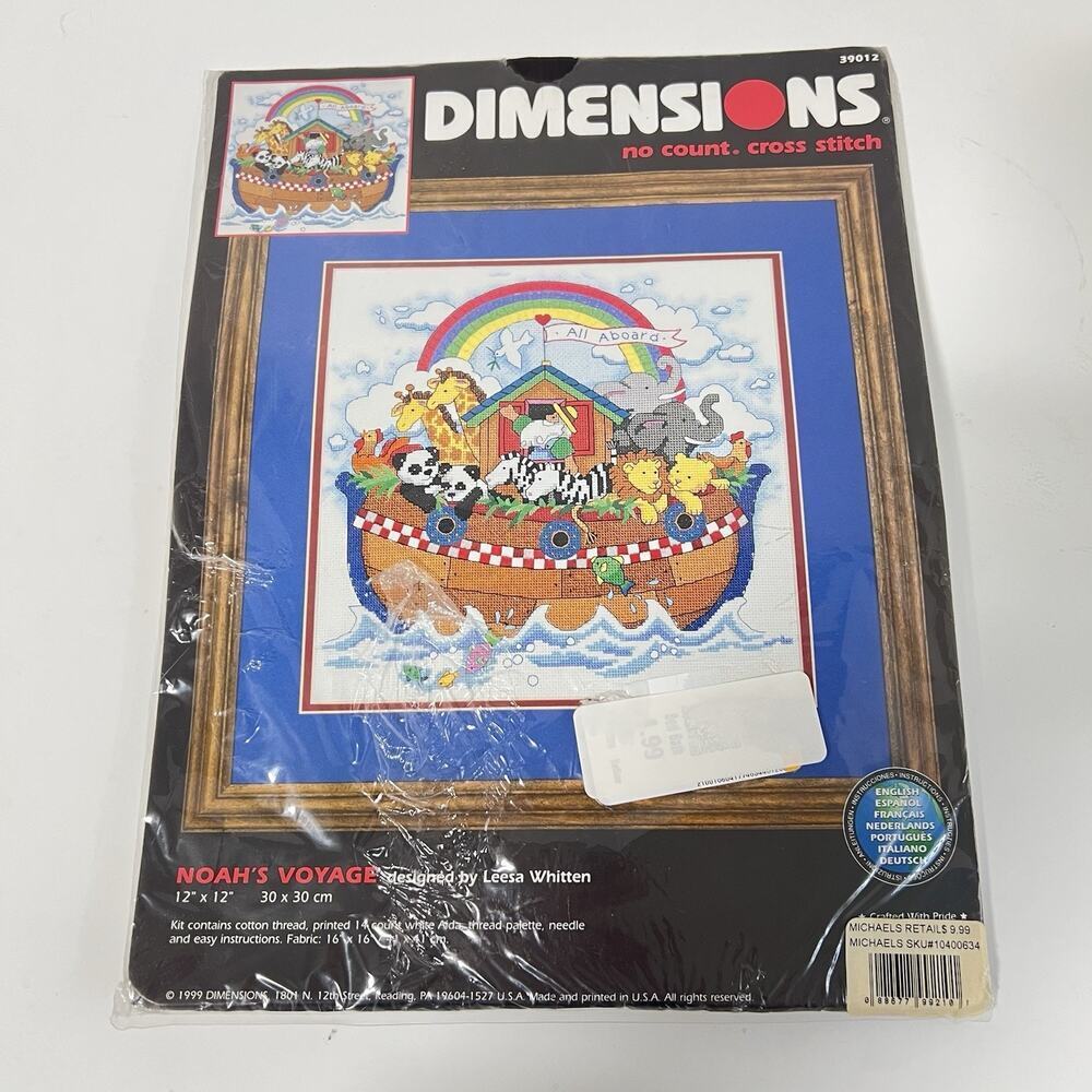 Dimensions Floral Noah’s Voyage NO COUNT cross stitch kit Animals 39012 New